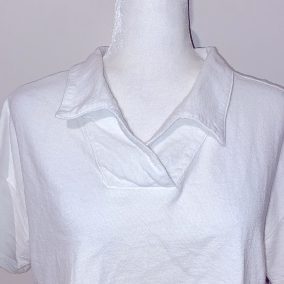 V ery J! White boxy oversized crop polo T-shirt - Picture 5 of 8